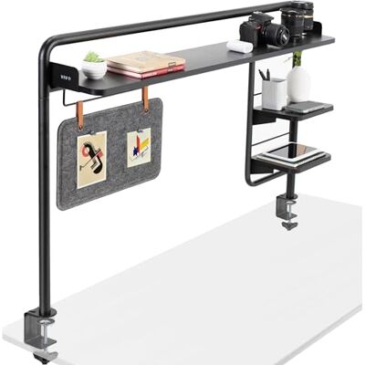 VIVO Tischregal zum Anklemmen, 127 cm, für Sitz-/Steh-Arbeitsplatz, erhöhte Zubehörregale und magnetische Memoboard, Schreibtisch-Organizer, schwarz, DESK-SHELF55A VIVO Tischregal zum Anklemmen, 127 cm, für Sitz-/Steh-Arbeitsplatz, erhöhte Zubehörregale und magnetische Memoboard, Schreibtisch-Organizer, schwarz, DESK-SHELF55A