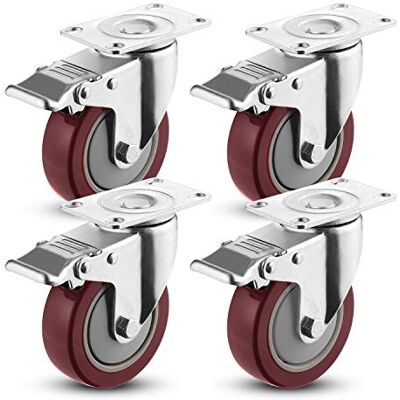 COOCHEER 100mm Schwerlast drehbare Rollen mit Bremse - Rad für Möbel COOCHEER 100mm Schwerlast drehbare Rollen mit Bremse - Rad für Möbel