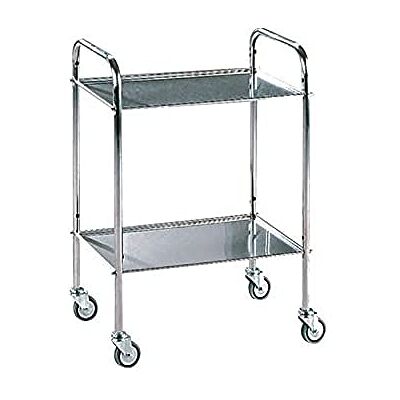 GIMA TITANOX Mittelgroßer Lancart-Wagen, aus Edelstahl, mit zwei Ablagen, 72x50xh 80, 45811 GIMA TITANOX Mittelgroßer Lancart-Wagen, aus Edelstahl, mit zwei Ablagen, 72x50xh 80, 45811