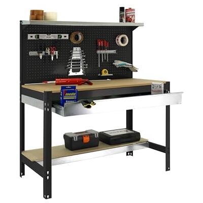 Simon Rack Werkbank Werkstatt mit Lochwand und Schublade 1210x610 mm BT3 Simon Rack Werkbank Werkstatt mit Lochwand und Schublade 1210x610 mm BT3