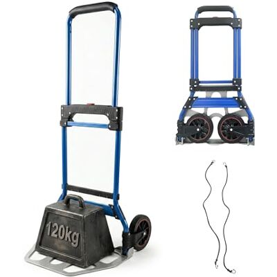 Relaxdays Sackkarre klappbar, bis 120 kg, HxBxT: 111x52x48 cm, Transportkarre Umzug, mit Teleskopgriff Stahl, Farbwahl Relaxdays Sackkarre klappbar, bis 120 kg, HxBxT: 111x52x48 cm, Transportkarre Umzug, mit Teleskopgriff Stahl, Farbwahl