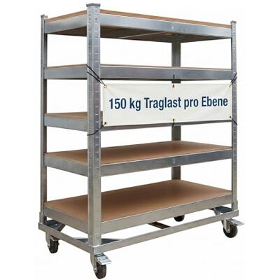 Relaxdays Etagenwagen, 5 Ebenen, Rollen & Bremse, Bis 750 kg, Silber HBT: 110x90x45 cm, mobiler Werkstattwagen, Stahl Relaxdays Etagenwagen, 5 Ebenen, Rollen & Bremse, Bis 750 kg, Silber HBT: 110x90x45 cm, mobiler Werkstattwagen, Stahl
