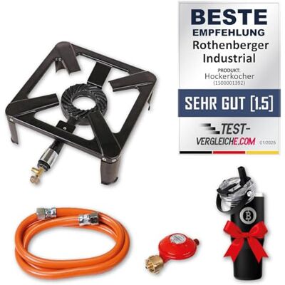 Rothenberger Industrial Hockerkocher inkl. 1,5 m Propan-Gas-Schlauch & Propan-Konstantregler für Camping, Outdoor ***mit hochwertigem Thermo Kaffeebecher/Getränkebecher 960 ml auslaufsicher*** Rothenberger Industrial Hockerkocher inkl. 1,5 m Propan-Gas-Schlauch & Propan-Konstantregler für Camping, Outdoor ***mit hochwertigem Thermo Kaffeebecher/Getränkebecher 960 ml auslaufsicher***