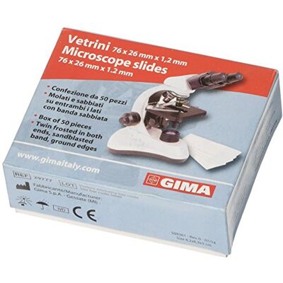 GIMA 29777 Objektträger geschliffen und geschweißt beidseitig mit Band GIMA 29777 Objektträger geschliffen und geschweißt beidseitig mit Band