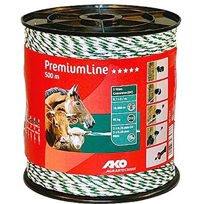Kerbl 500 m Premium Weidezaunlitze grün-Weiss Elektrozaun Bruchlast 95 kg Kerbl 500 m Premium Weidezaunlitze grün-Weiss Elektrozaun Bruchlast 95 kg