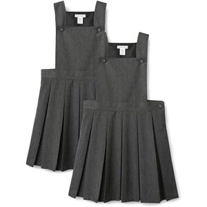 Amazon Mädchen Plissierte Latz-Schuluniform-Trägerkleider, 2er-Pack, Grau, 8-9 Jahre Amazon Mädchen Plissierte Latz-Schuluniform-Trägerkleider, 2er-Pack, Grau, 8-9 Jahre
