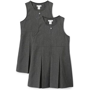 Amazon Mädchen Plissierte Schuluniform-Trägerkleider, 2er-Pack, Grau, 8-9 Jahre Amazon Mädchen Plissierte Schuluniform-Trägerkleider, 2er-Pack, Grau, 8-9 Jahre