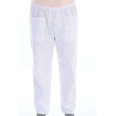 GIMA Hosen aus Baumwolle und Polyester für Krankenhausuniform, Weiße Farbe, mit elastischer Taille, 3 Taschen, Unisex, XXXL-Größe, für Ärzte, Zahnärzte, Tierärzte, Krankenpfleger, Physiotherapeuten GIMA Hosen aus Baumwolle und Polyester für Krankenhausuniform, Weiße Farbe, mit elastischer Taille, 3 Taschen, Unisex, XXXL-Größe, für Ärzte, Zahnärzte, Tierärzte, Krankenpfleger, Physiotherapeuten