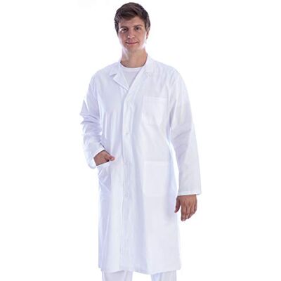 GIMA Weisser Arztmantel aus Baumwolle und Polyester, mit Knöpfen, für Herren, Größe M, für Ärzte und Medizin-/Biologiestudenten, für Kliniken, Krankenhäuser, Arztpraxen und Apotheken. GIMA Weisser Arztmantel aus Baumwolle und Polyester, mit Knöpfen, für Herren, Größe M, für Ärzte und Medizin-/Biologiestudenten, für Kliniken, Krankenhäuser, Arztpraxen und Apotheken.