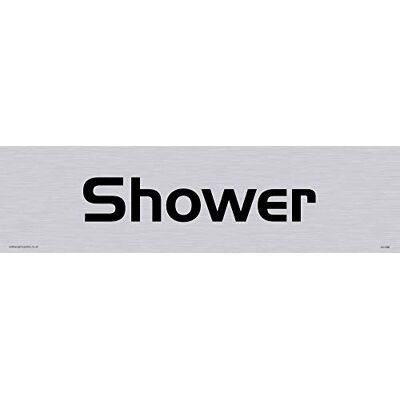Viking Schilder dv1096-l26-sv "Dusche" Türschild, Händel Gothic Schriftart, Vinyl silber Aufkleber, 225 mm H x 60 mm w Viking Schilder dv1096-l26-sv "Dusche" Türschild, Händel Gothic Schriftart, Vinyl silber Aufkleber, 225 mm H x 60 mm w