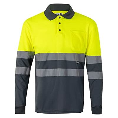 VELILLA 175 Warnschutz-Poloshirt Grau und Neongelb Größe S Langärmliges Warnschutz-Poloshirt, zweifarbig, reflektierende Bänder, EN 20471 zertifiziert, Berufsbekleidung VELILLA 175 Warnschutz-Poloshirt Grau und Neongelb Größe S Langärmliges Warnschutz-Poloshirt, zweifarbig, reflektierende Bänder, EN 20471 zertifiziert, Berufsbekleidung