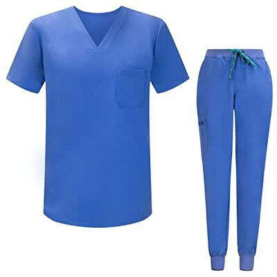 MISEMIYA Unisex-Schrubb-Set Medizinische Uniform mit Oberteil und Hose ref.8178 Small, Celeste TRS MISEMIYA Unisex-Schrubb-Set Medizinische Uniform mit Oberteil und Hose ref.8178 Small, Celeste TRS