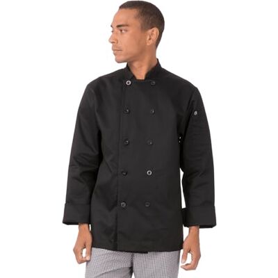 Chef Works Bastille Basic Chef Coat, Schwarz, schwarz, BAST-BLK-M Chef Works Bastille Basic Chef Coat, Schwarz, schwarz, BAST-BLK-M