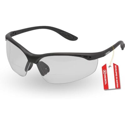 Gebol Schutzbrille Reader Klar, 1 Stück Arbeitsschutzbrille mit Lesehilfe 1,5 Dioptrien, sportliches Design, gummierte Nasen- u. Bügelpolster, für Damen und Herren, Einheitsgröße. Schwarz Gebol Schutzbrille Reader Klar, 1 Stück Arbeitsschutzbrille mit Lesehilfe 1,5 Dioptrien, sportliches Design, gummierte Nasen- u. Bügelpolster, für Damen und Herren, Einheitsgröße. Schwarz