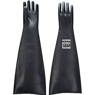 Portwest Schwerer Latex-Gummihandschuh 600mm, Größe: XL, Farbe: Schwarz, A803BKRXL Portwest Schwerer Latex-Gummihandschuh 600mm, Größe: XL, Farbe: Schwarz, A803BKRXL