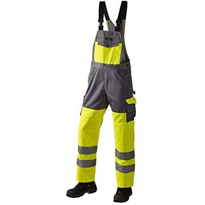 J.A.K. 1110786B088 Serie 11107 70% Polyester/30% Baumwolle Latzhose, EN 20471, Klasse 2, Gelb/Grau, 50 L (35/35) Größe J.A.K. 1110786B088 Serie 11107 70% Polyester/30% Baumwolle Latzhose, EN 20471, Klasse 2, Gelb/Grau, 50 L (35/35) Größe