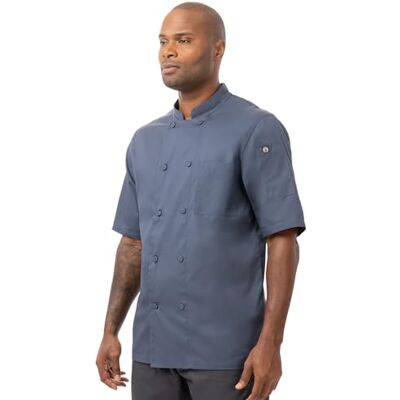 Chef Works Herren Montreal Cool Vent Chef Coat Kochmantel, Blau, 6X-Large Chef Works Herren Montreal Cool Vent Chef Coat Kochmantel, Blau, 6X-Large