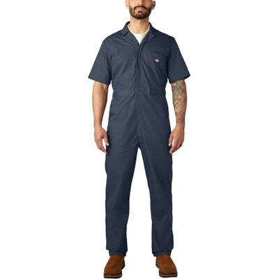 Dickies Herren Kurzärmeliger Overall Arbeitsoverall, Dark Navy V1, Small Dickies Herren Kurzärmeliger Overall Arbeitsoverall, Dark Navy V1, Small