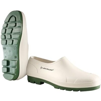 Dunlop Bicolour Wellie Shoe Gartenschuhe Damen & Herren Gartenclogs Sicherheits-Clogs Wasserdichte PVC Gummistiefel Arbeitsschuhe Weiß/Grün Größe EU 44 Dunlop Bicolour Wellie Shoe Gartenschuhe Damen & Herren Gartenclogs Sicherheits-Clogs Wasserdichte PVC Gummistiefel Arbeitsschuhe Weiß/Grün Größe EU 44