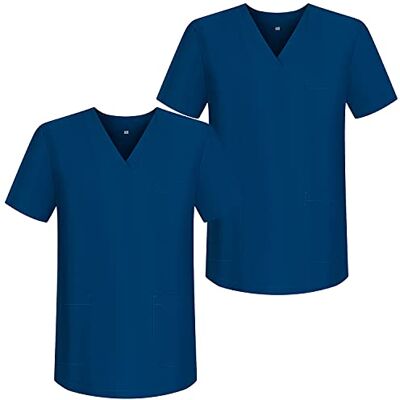 MISEMIYA Pack*2 Arbeitskleidung Unisex Spitze Kragen Kurze Medizinische Uniformen Unisex Ref.817 X-Small, Marineblau 68 MISEMIYA Pack*2 Arbeitskleidung Unisex Spitze Kragen Kurze Medizinische Uniformen Unisex Ref.817 X-Small, Marineblau 68