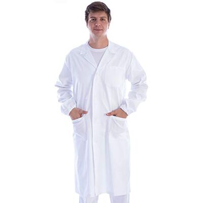 GIMA Weisser Arztmantel aus Baumwolle und Polyester, mit Druckknöpfen, Unisex, Größe L, für Ärzte und Medizin-/Biologiestudenten, für Kliniken, Krankenhäuser, Arztpraxen und Apotheken. GIMA Weisser Arztmantel aus Baumwolle und Polyester, mit Druckknöpfen, Unisex, Größe L, für Ärzte und Medizin-/Biologiestudenten, für Kliniken, Krankenhäuser, Arztpraxen und Apotheken.