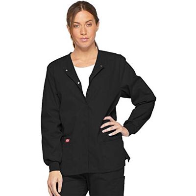 Dickies EDS Signature Damen Jacke zum Aufwärmen mit Druckknöpfen, 86306, Schwarz, Klein Dickies EDS Signature Damen Jacke zum Aufwärmen mit Druckknöpfen, 86306, Schwarz, Klein