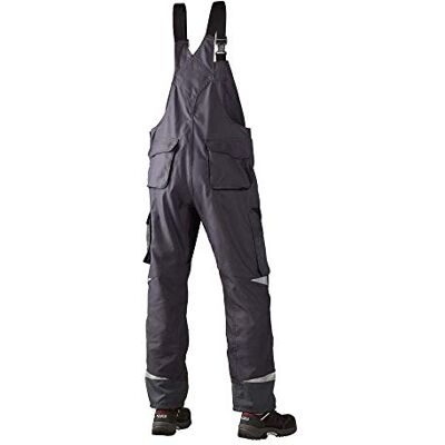 J.A.K. 160350B120 Serie 1603 65% Polyester/35% Baumwolle Latzhose, Grau/Schwarz, 66 L (47/35) Größe J.A.K. 160350B120 Serie 1603 65% Polyester/35% Baumwolle Latzhose, Grau/Schwarz, 66 L (47/35) Größe