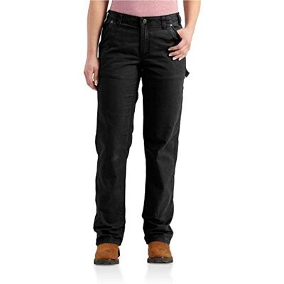 Carhartt Damen Rugged Flex Loose Fit Canvas-Arbeitshose Work Utility Pants, Schwarz, 40 EU Carhartt Damen Rugged Flex Loose Fit Canvas-Arbeitshose Work Utility Pants, Schwarz, 40 EU