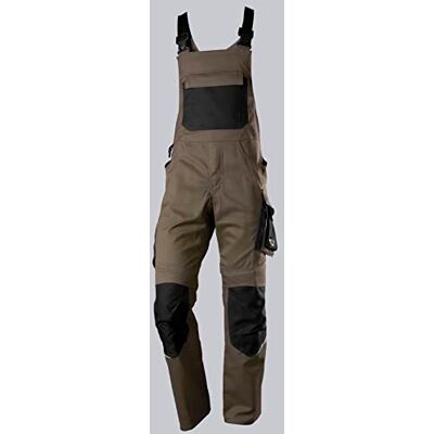 BP 1979-570-5032 Latzhose mit Kniepolstertaschen Stretch-Hosenträger Verstellbarer Bund 65% Polyester, 35% Baumwolle Lange Passform Größe: 48l Farbe: walnuss/schwarz BP 1979-570-5032 Latzhose mit Kniepolstertaschen Stretch-Hosenträger Verstellbarer Bund 65% Polyester, 35% Baumwolle Lange Passform Größe: 48l Farbe: walnuss/schwarz