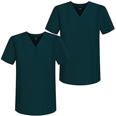 MISEMIYA Pack*2 Arbeitskleidung Unisex Spitze Kragen Kurze Medizinische Uniformen Unisex Ref.817 Medium, Grün 68 MISEMIYA Pack*2 Arbeitskleidung Unisex Spitze Kragen Kurze Medizinische Uniformen Unisex Ref.817 Medium, Grün 68