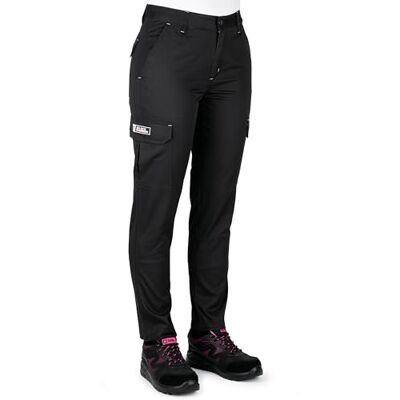 BLACK HAMMER Damen-Cargo-Arbeitshose, mehrere Taschen, elastischer Bund, strapazierfähig, dreifach genäht, verstärkt, für Belastungspunkte, Endure, Arbeitskleidung, Schwarz, 30W x 28L BLACK HAMMER Damen-Cargo-Arbeitshose, mehrere Taschen, elastischer Bund, strapazierfähig, dreifach genäht, verstärkt, für Belastungspunkte, Endure, Arbeitskleidung, Schwarz, 30W x 28L