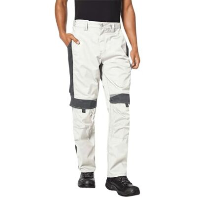 pka BESTWORK Arbeitshose Herren mit Stretch-Bund & Kniepolster-Taschen in Weiß/Grau Größe 27 pka BESTWORK Arbeitshose Herren mit Stretch-Bund & Kniepolster-Taschen in Weiß/Grau Größe 27