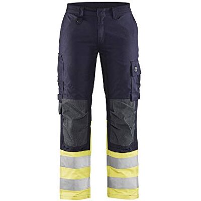 BLÅKLÄDER Blaklader 718815128933D19 Damen Multinorm Hose, Marineblau/Gelb, Größe D19 BLÅKLÄDER Blaklader 718815128933D19 Damen Multinorm Hose, Marineblau/Gelb, Größe D19