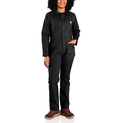 Carhartt Damen Rugged Flex Relaxed Fit Canvas Coverall Arbeitsoverall, Schwarz, XL Carhartt Damen Rugged Flex Relaxed Fit Canvas Coverall Arbeitsoverall, Schwarz, XL