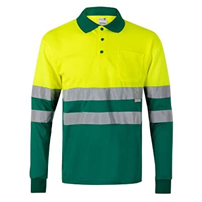 VELILLA 175 Warnschutz-Poloshirt Grün und Neongelb Größe M Langärmliges Warnschutz-Poloshirt, zweifarbig, reflektierende Bänder, EN 20471 zertifiziert, Berufsbekleidung VELILLA 175 Warnschutz-Poloshirt Grün und Neongelb Größe M Langärmliges Warnschutz-Poloshirt, zweifarbig, reflektierende Bänder, EN 20471 zertifiziert, Berufsbekleidung