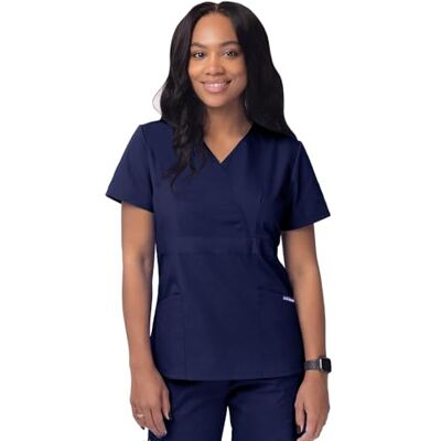 ADAR Medical Uniforms Sivvan Damen Pflegebekleidung Wickel-Top S8302 Navy 2X ADAR Medical Uniforms Sivvan Damen Pflegebekleidung Wickel-Top S8302 Navy 2X