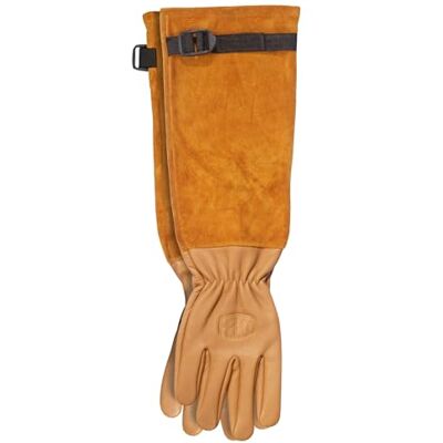 FELCO 705L Gartenhandschuhe für Rosen aus Leder Größe L – Dornenfeste Gartenhandschuhe mit langer Wildleder-Stulpe und Unterarmschutz, EN388 2122X, ANSI CUT A1/A3 FELCO 705L Gartenhandschuhe für Rosen aus Leder Größe L – Dornenfeste Gartenhandschuhe mit langer Wildleder-Stulpe und Unterarmschutz, EN388 2122X, ANSI CUT A1/A3