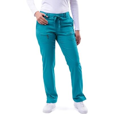 ADAR Medical Uniforms Adar Pro Damen Kittel Medizinische Skinny Yoga Hose P4100P Teal Blue 2X ADAR Medical Uniforms Adar Pro Damen Kittel Medizinische Skinny Yoga Hose P4100P Teal Blue 2X