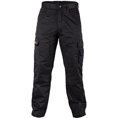 BLACK HAMMER Combat Arbeitshose Herren Cargo Hose Multitaschen Jogger Verstärkte Nähte Tradesman Warehouse Survival Schwarz (28W / 33 Long) BLACK HAMMER Combat Arbeitshose Herren Cargo Hose Multitaschen Jogger Verstärkte Nähte Tradesman Warehouse Survival Schwarz (28W / 33 Long)