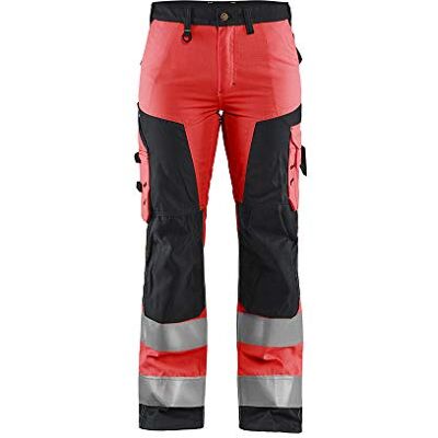 BLÅKLÄDER Blaklader 715518115599C48 Damen Arbeitshose ohne Werkzeugtaschen, High Vis Rot/Schwarz, Größe C48 BLÅKLÄDER Blaklader 715518115599C48 Damen Arbeitshose ohne Werkzeugtaschen, High Vis Rot/Schwarz, Größe C48