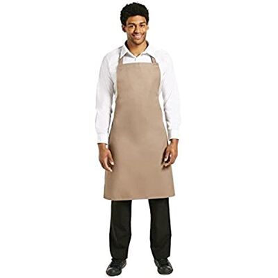 Whites Chefs Clothing Whites – B429 Latzschürze, Polyester-Baumwolle, hellbraun, zum Kellnern, für Damen, Herren, Ganzkörperschürze Whites Chefs Clothing Whites – B429 Latzschürze, Polyester-Baumwolle, hellbraun, zum Kellnern, für Damen, Herren, Ganzkörperschürze