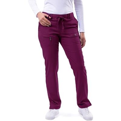 ADAR Medical Uniforms Adar Pro Damen Kittel Medizinische Skinny Yoga Hose P4100T Wine XL ADAR Medical Uniforms Adar Pro Damen Kittel Medizinische Skinny Yoga Hose P4100T Wine XL