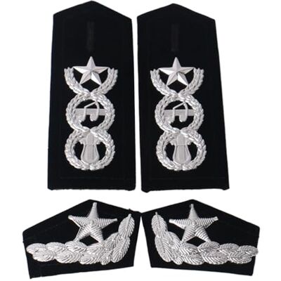 TAKOXIA 1 Paar professionelle Uniform-Epauletten, Kapitän Uniform, Schulterklappe, Uniform, Schulterklappe, für Bühnenauftritte TAKOXIA 1 Paar professionelle Uniform-Epauletten, Kapitän Uniform, Schulterklappe, Uniform, Schulterklappe, für Bühnenauftritte