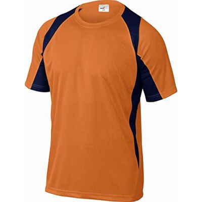 Deltaplus BALIOMTM T-Shirt 100% Polyester, Orange-Marineblau, Größe M Deltaplus BALIOMTM T-Shirt 100% Polyester, Orange-Marineblau, Größe M