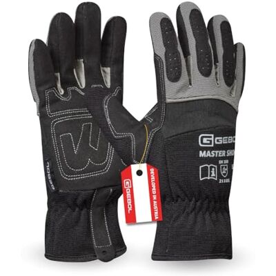 Gebol Master Shock, 1 Paar Arbeitshandschuhe mit extra Polsterungen und Verstärkungen, Atmungsaktive Montagehandschuhe aus Synthetikleder und Neopren, für Herren, Gr. XXL/11, Schwarz Gebol Master Shock, 1 Paar Arbeitshandschuhe mit extra Polsterungen und Verstärkungen, Atmungsaktive Montagehandschuhe aus Synthetikleder und Neopren, für Herren, Gr. XXL/11, Schwarz