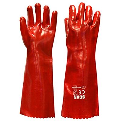 Scan GLOGAUN18 PVC-Ofenhandschuh mit Baumwoll-Strickfutter, Rot Scan GLOGAUN18 PVC-Ofenhandschuh mit Baumwoll-Strickfutter, Rot