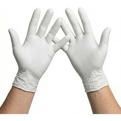 KMINA Einweghandschuhe Größe M (200 Handschuhe, 2 Kartons à 100 Stück) Nitrilhandschuhe, Weiß, Puderfreie & Latexfreie KMINA Einweghandschuhe Größe M (200 Handschuhe, 2 Kartons à 100 Stück) Nitrilhandschuhe, Weiß, Puderfreie & Latexfreie