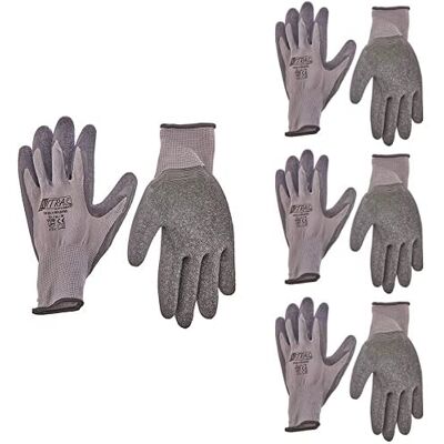 Nitras Nylotex 3520 Nylon-Latexhandschuhe Arbeitshandschuhe 12 PAAR Größe 10 (XL), Grau/Schwarz, 4er Packung Nitras Nylotex 3520 Nylon-Latexhandschuhe Arbeitshandschuhe 12 PAAR Größe 10 (XL), Grau/Schwarz, 4er Packung