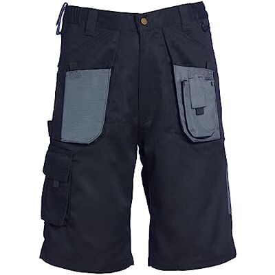 Blackrock Herren Workman Cargo Shorts, schwarz/grau Sicherheit Arbeitskleidung, Cargo-Taschen, Telefon-Halter, Hammer/Werkzeug-Schleife, langlebige Polycotton Utility Arbeitskleidung Blackrock Herren Workman Cargo Shorts, schwarz/grau Sicherheit Arbeitskleidung, Cargo-Taschen, Telefon-Halter, Hammer/Werkzeug-Schleife, langlebige Polycotton Utility Arbeitskleidung