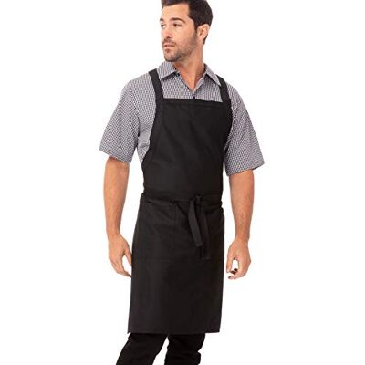 Chef Works Unisex Latzschürze mit Kreuzrücken Küchenschürzen, schwarz, Einheitsgröße Chef Works Unisex Latzschürze mit Kreuzrücken Küchenschürzen, schwarz, Einheitsgröße
